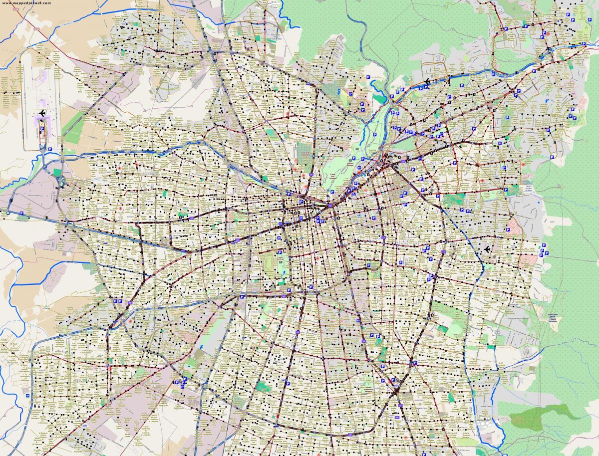 карта міста Сантьяго, Чилі