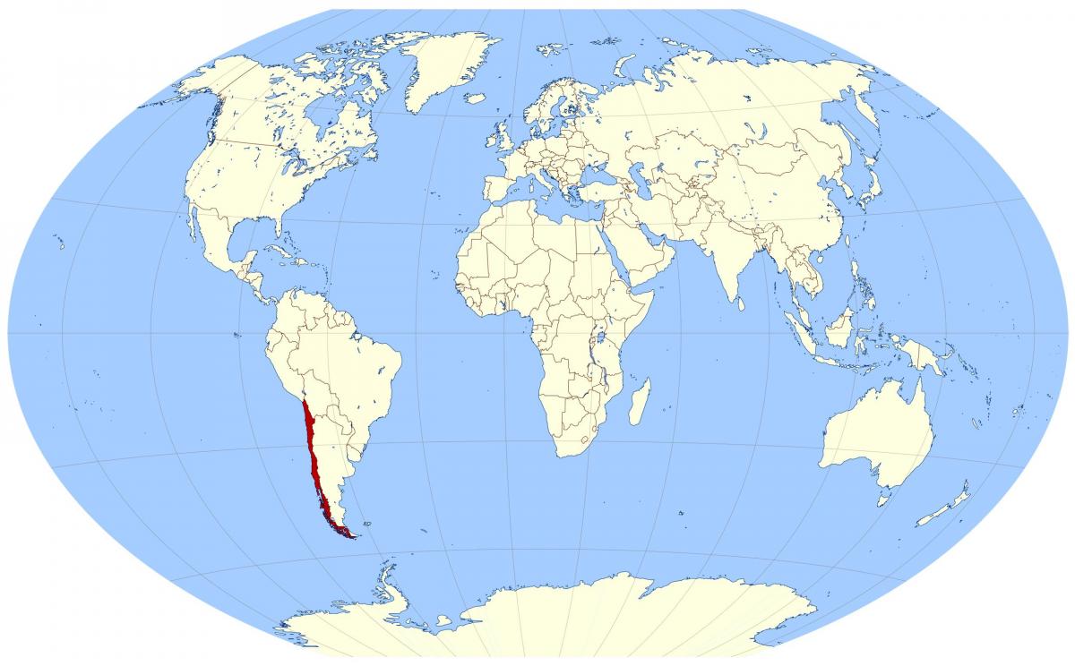 карта світу, показує Чилі