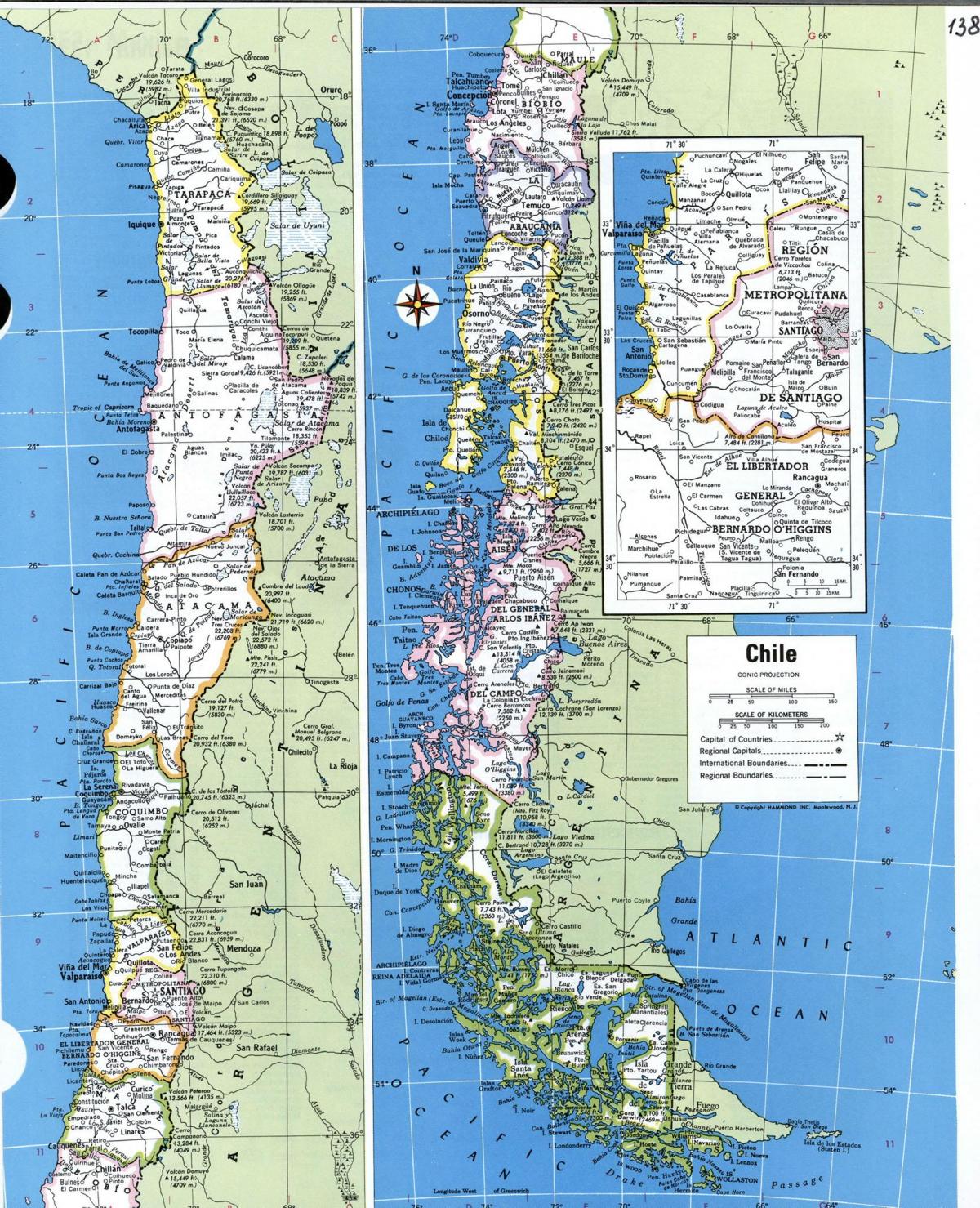 Карта докладна Чилі