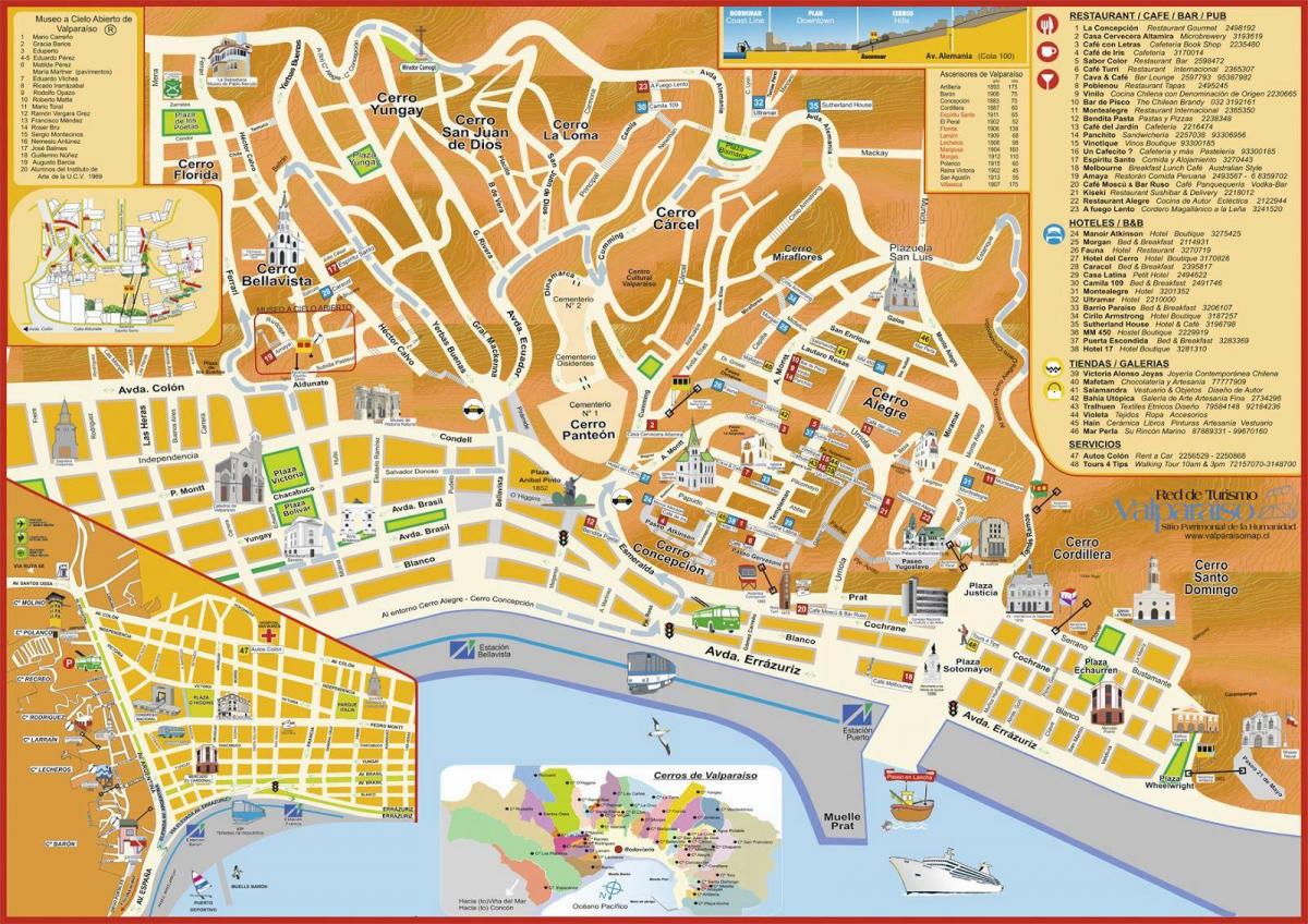 туристична карта вальпараїсо Чилі