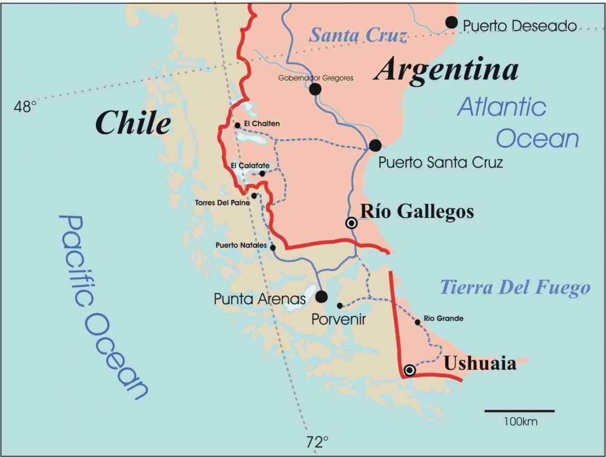 Карта патагонії Чилі