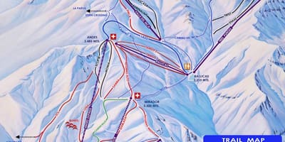 Карта гірськолижних курортів Чилі