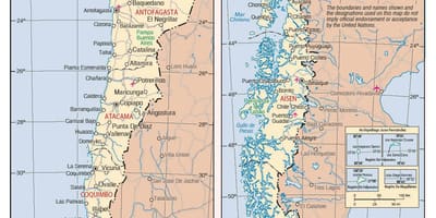 Карта Чилі з містами