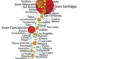 Чилі карті щільності населення 