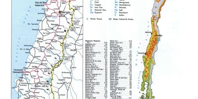 Карта Чилі природні ресурси 
