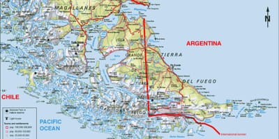 Південь Чилі карті